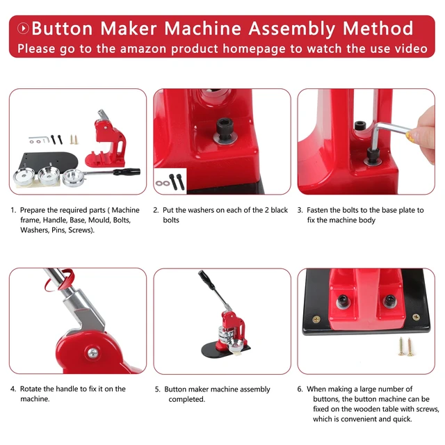 Alt view image 5 of 5 - Happizza Button Maker Machine Frame Compatible with Interchangeable Slide Rail Mold, Only Button Machine Frame