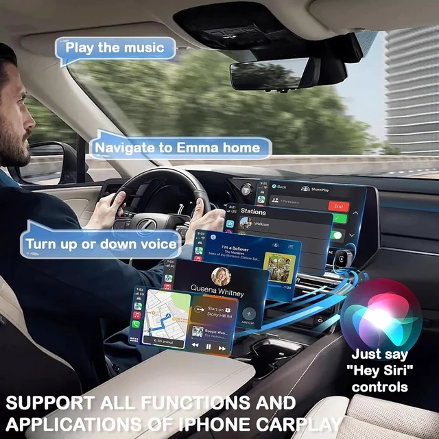 Alt view image 2 of 5 - Wireless Carplay Adapter & Android Auto 2025 Upgrade Wired CarPlay to Wireless,2-in-1 Mini USB Design with Fast Stable Connection Car Play for Apple iOS 10+, Android 11+ Version