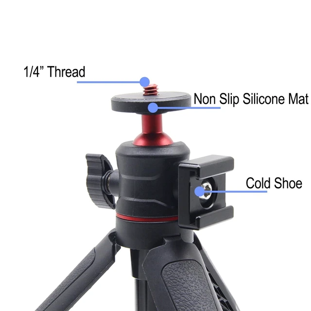 Alt view image 2 of 5 - Camera Tripod Flexible for Mini Desktop Table Tripod Extendable Handle Selfie Stick Hot Shoe Mount Remote Shutter Kits for Sony,Canon,Nikon,Fujifilm,Panasonic,Black-A028