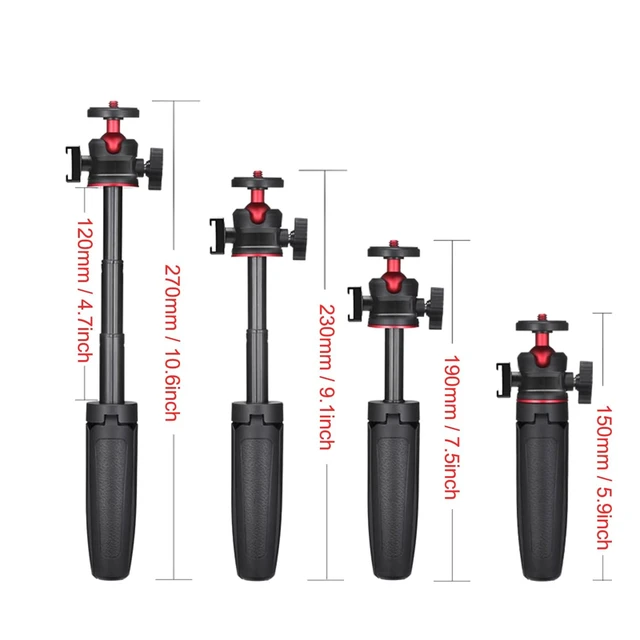 Alt view image 3 of 5 - Camera Tripod Flexible for Mini Desktop Table Tripod Extendable Handle Selfie Stick Hot Shoe Mount Remote Shutter Kits for Sony,Canon,Nikon,Fujifilm,Panasonic,Black-A028