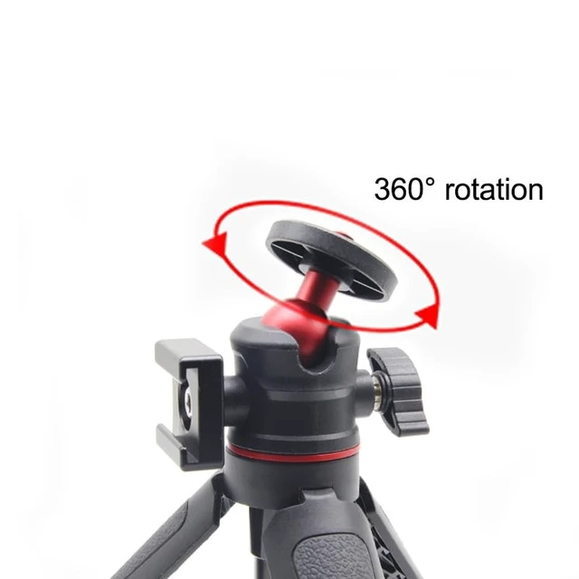 Alt view image 5 of 5 - Camera Tripod Flexible for Mini Desktop Table Tripod Extendable Handle Selfie Stick Hot Shoe Mount Remote Shutter Kits for Sony,Canon,Nikon,Fujifilm,Panasonic,Black-A028