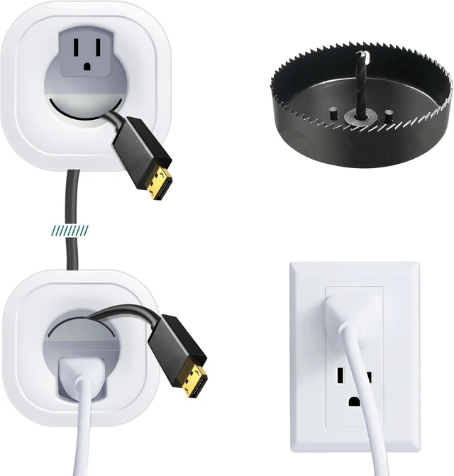Main image of in-Wall Cable Management kit, Cord Hiding for Wall, Hide TV Wires When Mounting A TV, Includes Power & Low Voltage Cable Management, Includes Hole Saw Drill Attachment for Easy Install