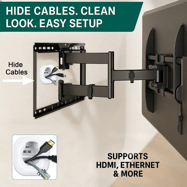 Alt view image 3 of 5 - in-Wall Cable Management kit, Cord Hiding for Wall, Hide TV Wires When Mounting A TV, Includes Power & Low Voltage Cable Management, Includes Hole Saw Drill Attachment for Easy Install