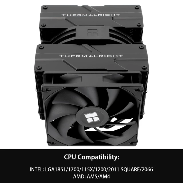 Alt view image 5 of 5 - Thermalright-TR Peerless Assassin 140 Black CPU Cooler, 6 Heat Pipes AGHP Technology,Dual PWM Fans with 1500RPM Speed, Double Towers Cooler,for AM5/AM4&Intel LGA 1700/1851/1150/1151/120