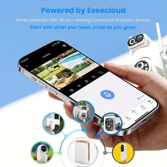 Alt view image 2 of 5 - Eseecloud Dual Lens Solar Security Camera, Wireless Outdoor, 5GHz Wi-Fi