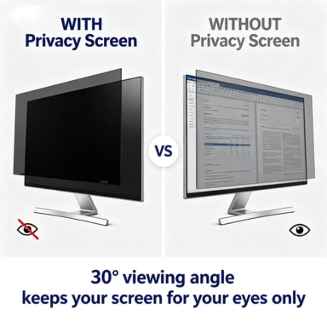 Alt view image 4 of 5 - 24 Inch Privacy Screen for Computer Monitor 16:9 Aspect Ratio Removable