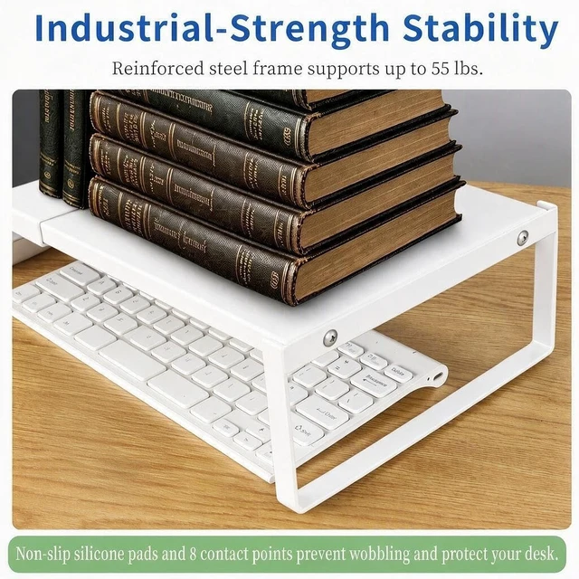 Alt view image 3 of 5 - Adjustable Ergonomic Monitor Stand, Sturdy Metal Computer Riser