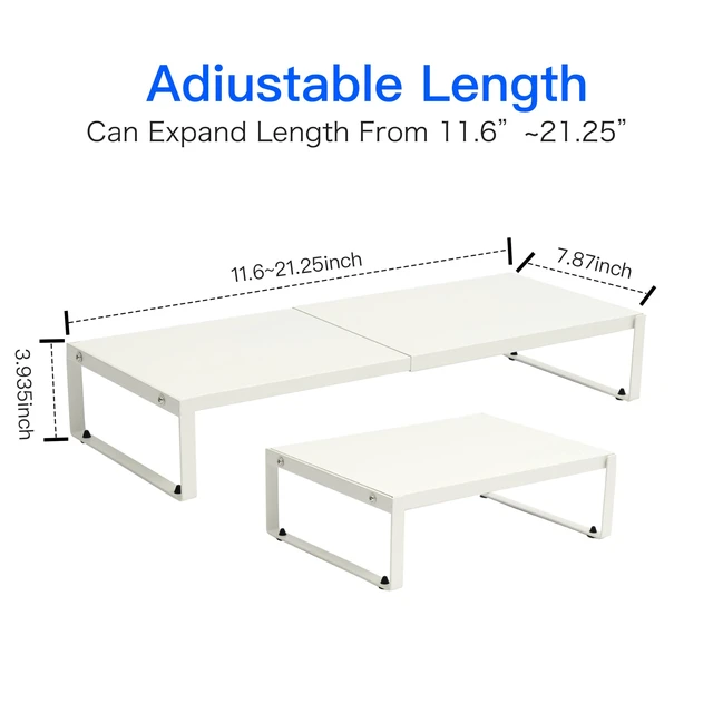 Alt view image 5 of 5 - Adjustable Ergonomic Monitor Stand, Sturdy Metal Computer Riser