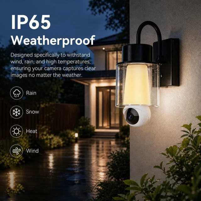 Alt view image 5 of 5 - 2K Light Bulb Security Cameras, 355Pan & 90Tilt Light Bulb Camera Outdoor indoor, 5G&2.4G WiFi PTZ Camera for Home Security with Color Night Vision, Two-Way Talk, Motion Detection, SD/Cloud Storage