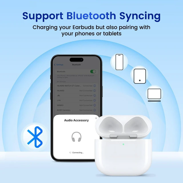 Alt view image 3 of 5 - Wireless Charging Case Only for AirPods 4 USB C Prot, Replacement Cases Compatible with AirPod 4 Gen Charger Case Type-c (No Earbuds) (for Airpods 4)