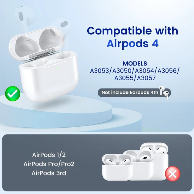 Alt view image 4 of 5 - Wireless Charging Case Only for AirPods 4 USB C Prot, Replacement Cases Compatible with AirPod 4 Gen Charger Case Type-c (No Earbuds) (for Airpods 4)