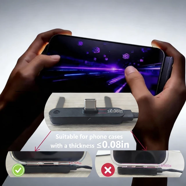 Alt view image 4 of 5 - 240W USB C to USB C Fast Cable with Invisible Phone Stand, 90 Flat Cord