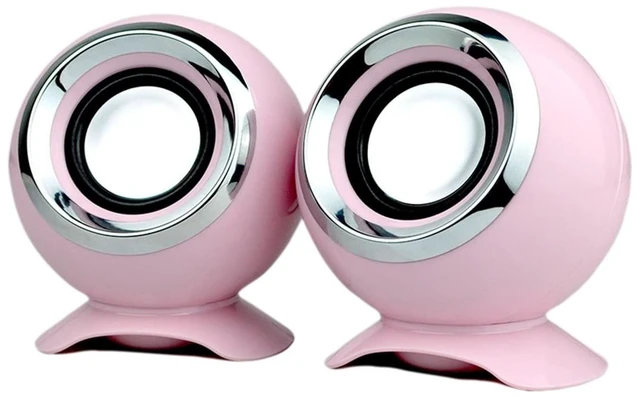 Main image of TYGH USB Speakers, Mini WiredComputer Speaker, Powered Multimedia Stereo Sound 3.5mm Audio Jack for Desktop/Tablet Computer/PC/Laptop/Gaming Notebook (Color : Pink)