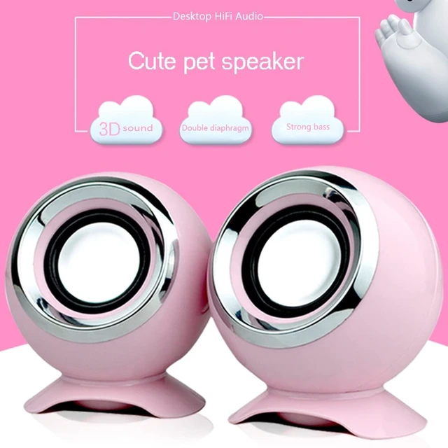 Alt view image 2 of 5 - TYGH USB Speakers, Mini WiredComputer Speaker, Powered Multimedia Stereo Sound 3.5mm Audio Jack for Desktop/Tablet Computer/PC/Laptop/Gaming Notebook (Color : Pink)