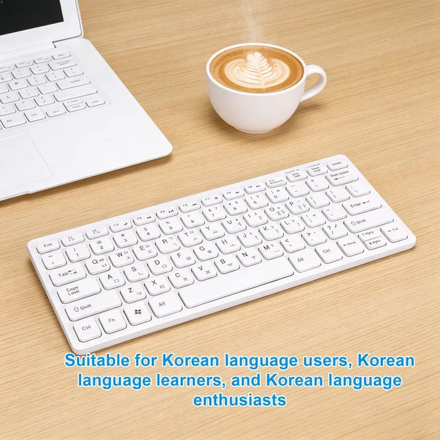 Alt view image 3 of 5 - Erchineko Korean Wireless Keyboard Compact 78 Keys 24GHz Desktop Typing for PC Laptop ABS Black 1 Pack