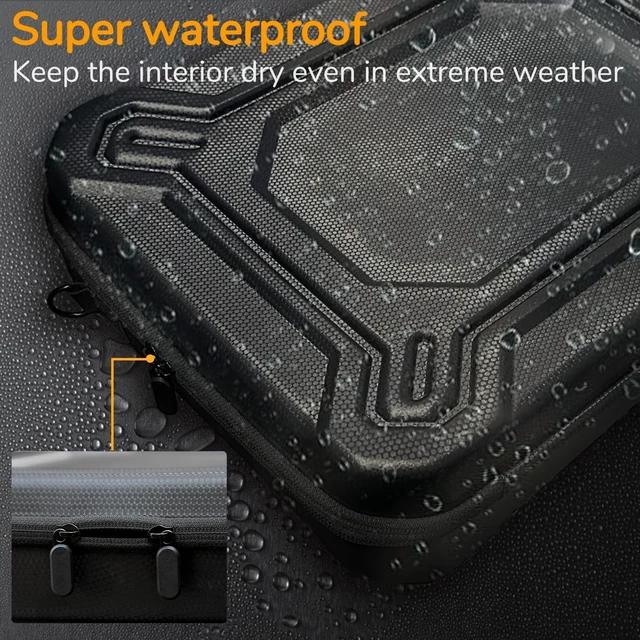 Alt view image 5 of 5 - Yullmu Starlink Mini Case-Durable PU Case with Custom Grooves Shoulder Strap & Handle Fits Starlink Mini and Accessories Travel-Friendly Dustproof Black