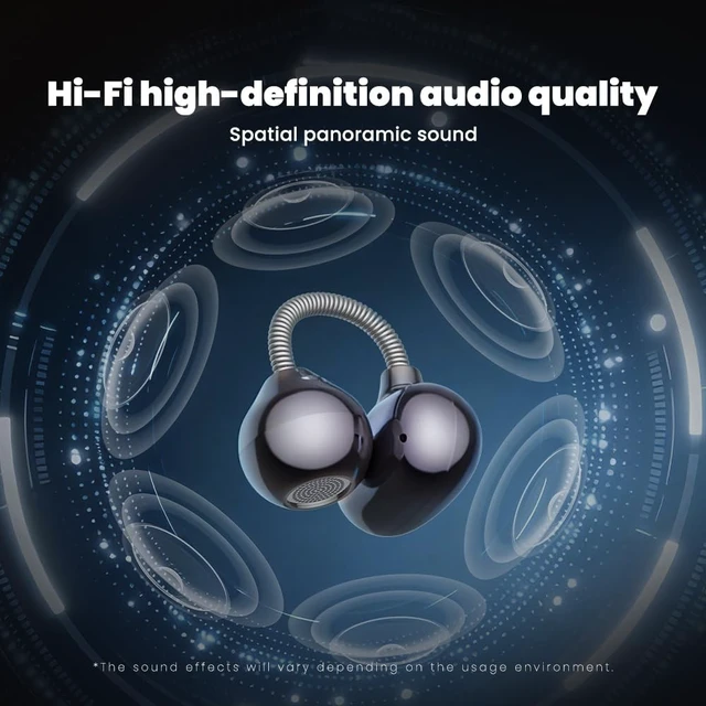 Alt view image 4 of 5 - Rulbovs NE67 AI Translation Earbuds in Real Time Support 165 Languages, Clip-On Earbuds, Spring-Open-Ear Wireless Bluetooth 6.0 Headphones with Mic, 50H Playtime for Travel, Sport, Workouts & C