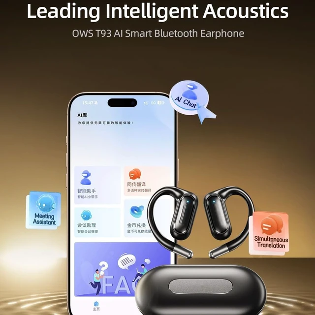 Alt view image 2 of 5 - KENKUO AI Translation Earbuds Real time,144 Language & Accent Translator Earbuds, Translator Device with APP Translation Headphones audifonos traductores ingles espanol for Travel Business Learning