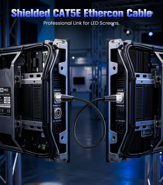 Alt view image 2 of 5 - Tisino Shielded RJ45 CAT5e Stage Ethernet Connector Cable, 2 Pack/3.3 FT