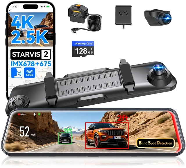 Main image of 12" 4K Mirror Dash Cam with STARVIS IMX678 & GPS