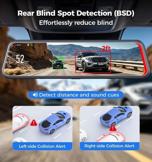 Alt view image 2 of 5 - 12" 4K Mirror Dash Cam with STARVIS IMX678 & GPS