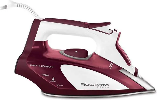 Alt view image 3 of 4 - Rowenta DW5081 1725-Watt Micro Steam Iron Stainless Steel Soleplate with Auto-Off, 400-Hole, Red