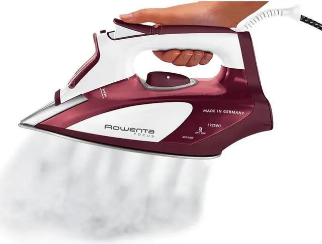 Alt view image 4 of 4 - Rowenta DW5081 1725-Watt Micro Steam Iron Stainless Steel Soleplate with Auto-Off, 400-Hole, Red