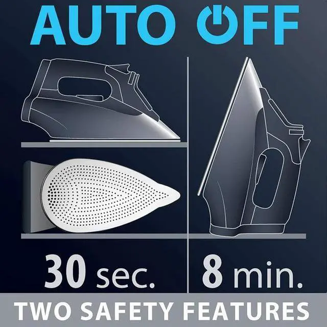Alt view image 3 of 4 - Rowenta DW5192 Pro Steam Iron Stainless Steel Soleplate with Auto-Off, 1750Watt, 400-Hole (Deep Blue)