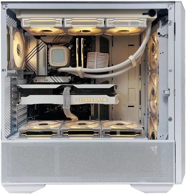 Alt view image 3 of 5 - NextGen Gaming PC The Solar Warden Special White i9-13900KF 5.8GHz, NVIDIA RTX 4070 TI 12GB, 1TB NVME SSD, 32GB RGB DDR5, 850W PSU, 360mm AIO, Wi-Fi 6, Win 11 Home, Gaming Keyboard & Mouse Included