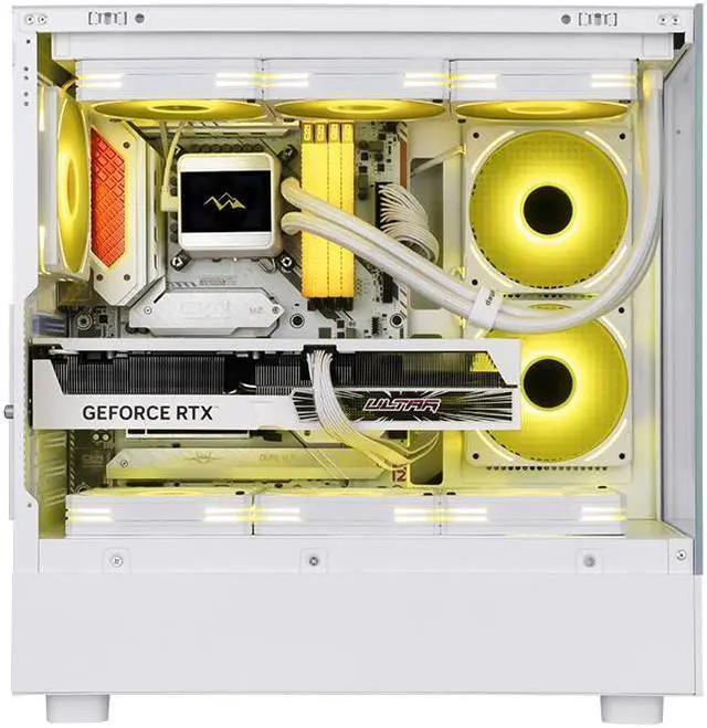 Alt view image 3 of 6 - SEGOTEP Endura Pro+ ATX Case, Gaming PC Case, Panoramic View Tempered Glass Front & Side Panel, Detachable Panels, 360mm Radiator Support, Three ARGB PWM Fans Included, White