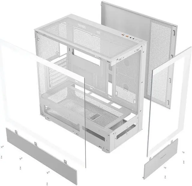 Alt view image 5 of 6 - SEGOTEP Endura Pro+ ATX Case, Gaming PC Case, Panoramic View Tempered Glass Front & Side Panel, Detachable Panels, 360mm Radiator Support, Three ARGB PWM Fans Included, White