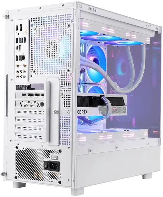 Alt view image 4 of 6 - SEGOTEP Endura Pro+ ATX Case, Gaming PC Case, Panoramic View Tempered Glass Front & Side Panel, Detachable Panels, 360mm Radiator Support, Three ARGB PWM Fans Included, White