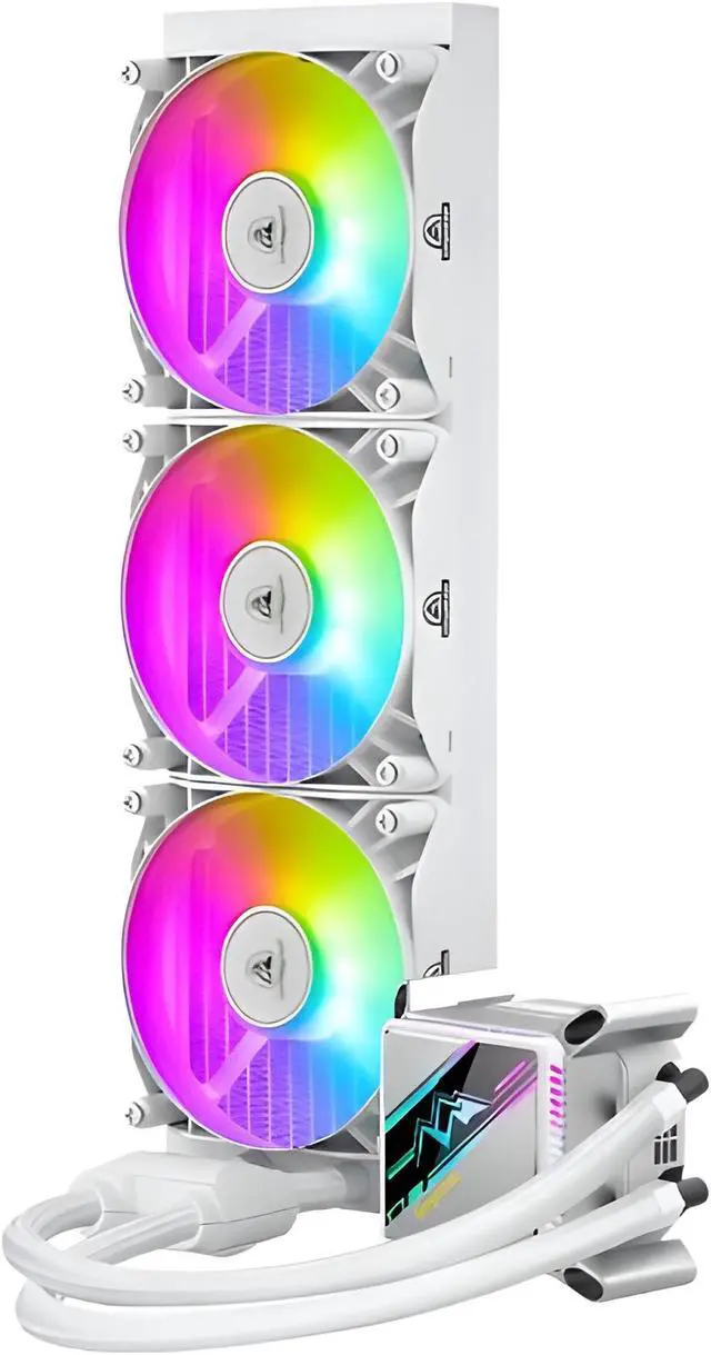 Alt view image 2 of 6 - SEGOTEP KL-360 Desktop AIO Liquid CPU Cooler - TDP 320W - 360mm Radiator - 3x120 ARGB Fans with 70mm Built-in PWM Pump Head Fan - Separate Water Pump - Support LGA 1700/1200 & AM5/AM4 - White Color
