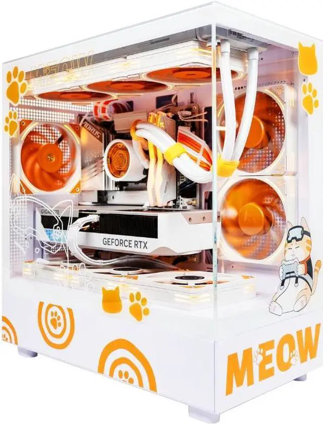 Main image of NextGenOEM Gaming PC Desktop The GAMEOW Pro i5-13400KF 5.4GHz, RTX 4060 12GB, 1TB NVME SSD, 32GB RGB DDR5, 750W PSU, 360mm AIO, Wi-Fi 6, Windows 11 Home Intel Core i5-13400F GeForce RTX 4060