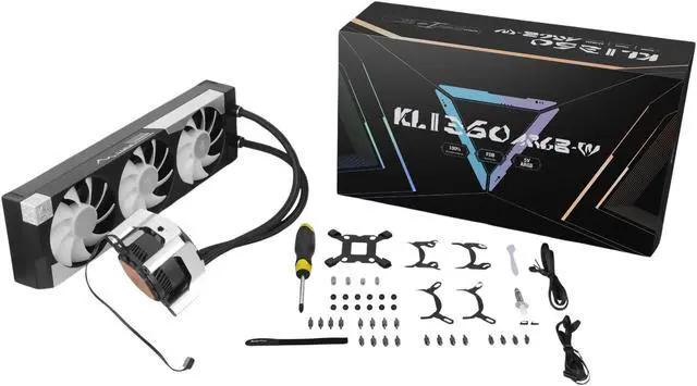 Alt view image 6 of 7 - SEGOTEP KL-360 II Desktop AIO Liquid CPU Cooler - TDP 320W - 360mm Radiator -  3x120 ARGB Fans with 70mm Built-in PWM pump head fan - LCD Screen  - Support LGA 1700/1200 & AM5/AM4 - Black Color