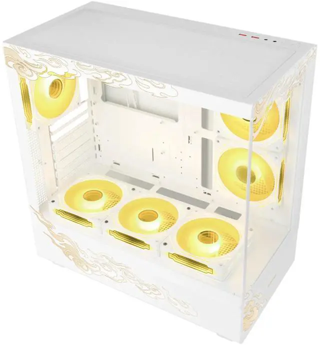 Alt view image 3 of 7 - SEGOTEP Endura Pro- Special Loong Edition- Full View Dual Tempered Glass - Detachable Panels - ATX Gaming Mid Tower Computer Case - 6 PWM Fans Included-Dragon Art Design - White