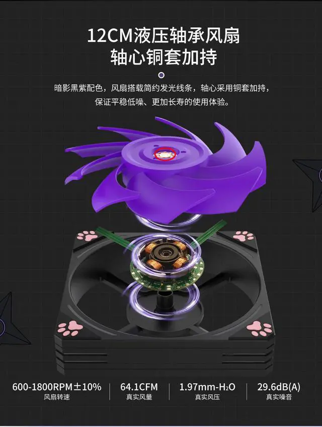 Alt view image 6 of 7 - Segotep Memphis-S Ninja Combo M-ATX Gaming PC Case with Lightning Panel, AIO BeIced II 240 ARGB Liquid Cooler, 3 of Gaming Cooling Fan HQ12 PRO Ninja Edition, All in One Package Combo Ninja Memphis