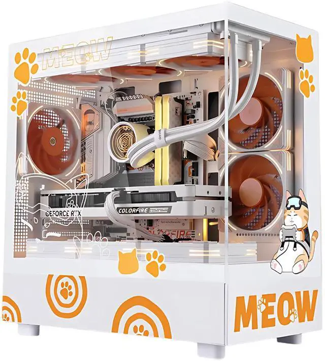 Alt view image 3 of 7 - Segotep Memphis-S Pro Edition, M-ATX Tower PC Combo, Tempered Glass Panels, Panoramc View, special Memphis Fans and Cooler included