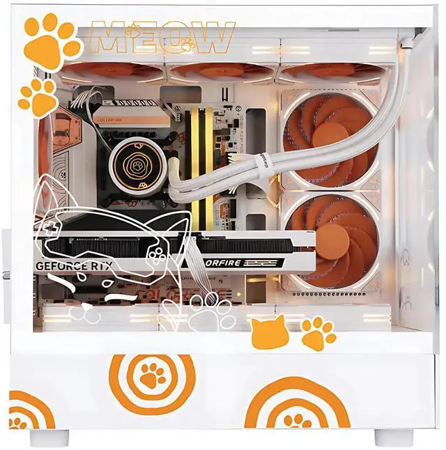 Alt view image 6 of 7 - Segotep Memphis-S Pro Edition, M-ATX Tower PC Combo, Tempered Glass Panels, Panoramc View, special Memphis Fans and Cooler included
