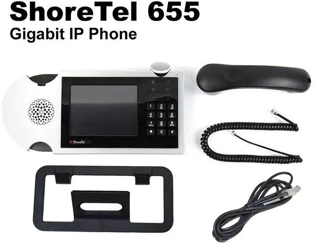 Alt view image 2 of 14 - ShoreTel, Inc IP 655 VoIP Phone - 5" LCD, PoE, Dual Ethernet, Full-Duplex Speaker