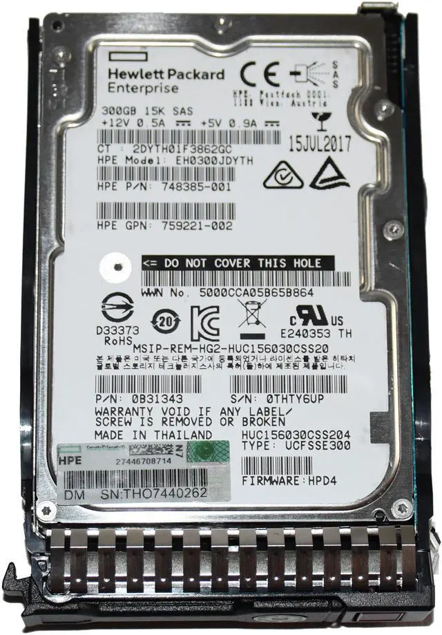 Alt view image 6 of 7 - HP Hitachi EH0300JDYTH 300GB SAS 2.5" HDD with Tray 748385-001 - OEM