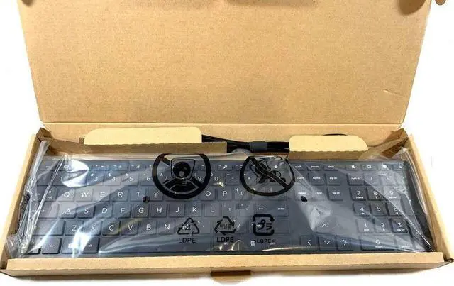 Alt view image 5 of 7 - HP Smart Buy Wired 320K Slim Keyboard Black 108 Keys USB-A HSA-C001K L96909-001