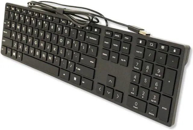 Alt view image 2 of 5 - HP Smart Buy Wired 320K Slim Keyboard Black 108 Keys USB-A HSA-C001K L96909-001