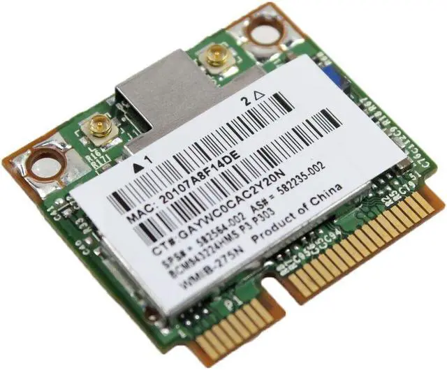Alt view image 2 of 3 - HP BCM943224HMS Dual Band Wireless Half Mini PCI-e Wifi Card 582236-002
