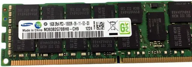Alt view image 3 of 3 - Samsung M393B2G70BH0-CH9 16GB DDR3 1333MHz PC3-10600R DIMM ECC Server Memory RAM