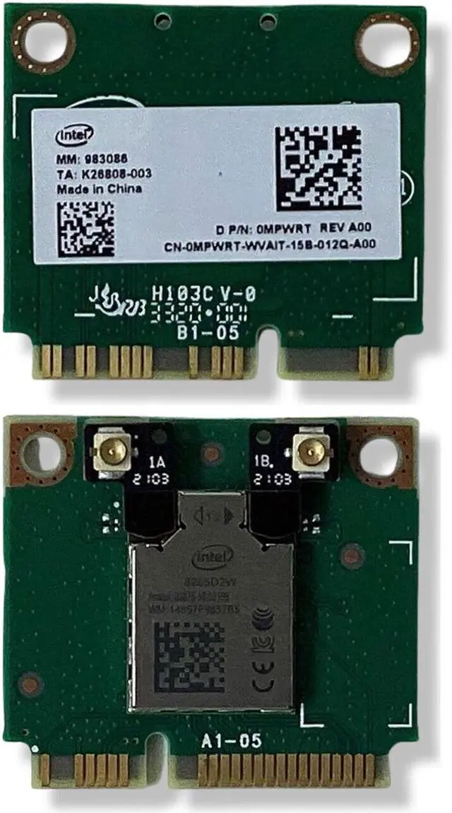 Alt view image 2 of 6 - Intel MPWRT 4TH Gen 802.11ac Dual Band 2x2 8265D2W WiFi & Bluetooth Network Card