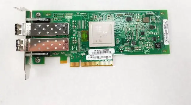Alt view image 4 of 4 - QLogic 8GB FC Dual Port HBA N2XX-AQPCI05 QLE2562-CSC 2-Port Fiber Channel Card