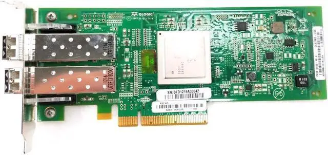 Alt view image 3 of 4 - QLogic 8GB FC Dual Port HBA N2XX-AQPCI05 QLE2562-CSC 2-Port Fiber Channel Card