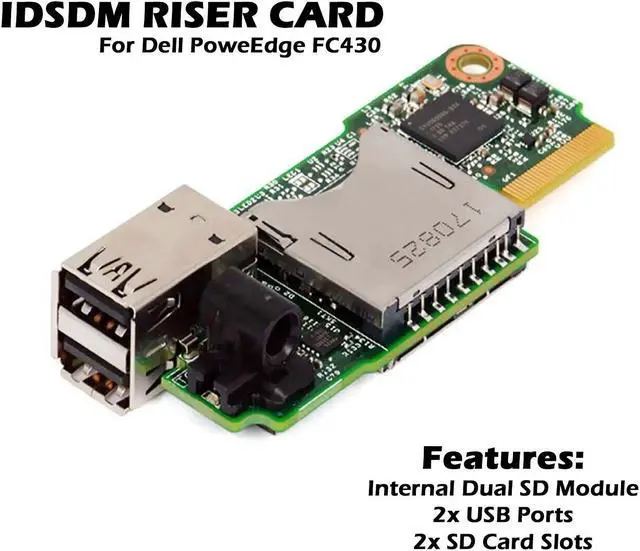 Alt view image 2 of 5 - Dell PowerEdge FC430 IDSDM Riser Card USB Ports & SD Card Module R7KM0