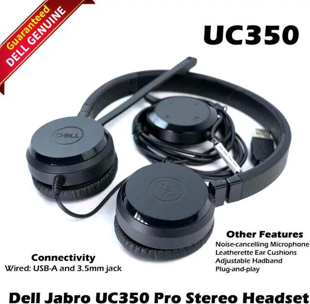 Main image of Dell UC350 Pro Stereo Headset Skype for Business Headphones 74J6M
